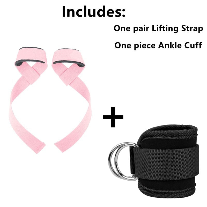 Gym Ankle Straps Double D-Ring Adjustable Neoprene Padded Cuffs