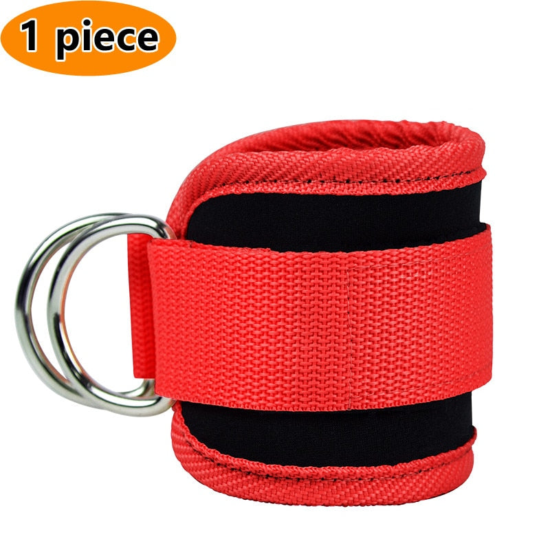Gym Ankle Straps Double D-Ring Adjustable Neoprene Padded Cuffs