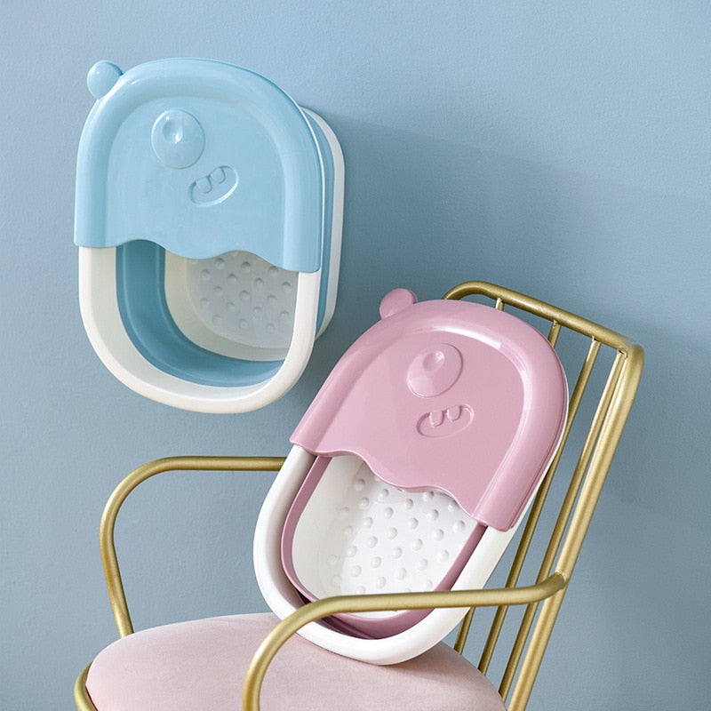 WIKHOSTAR Foldable Footbath Bathroom Foot Soaking Bucket Plain Foaming Massage Bucket Folding Sauna Bathtub Pedicure Bath