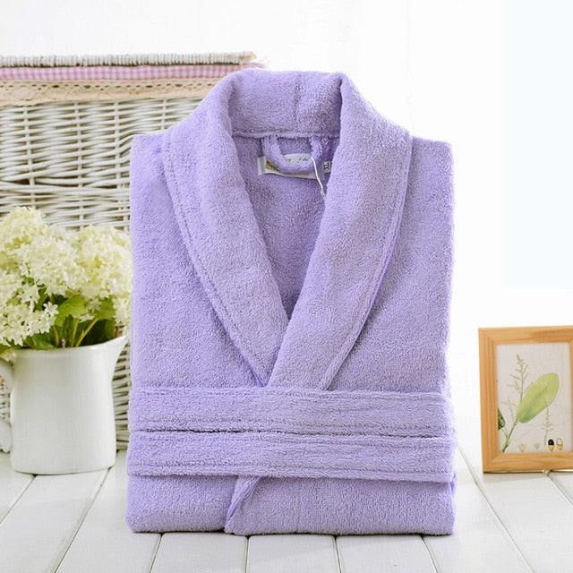 Casual Bathrobe 100% Cotton Terry Robe