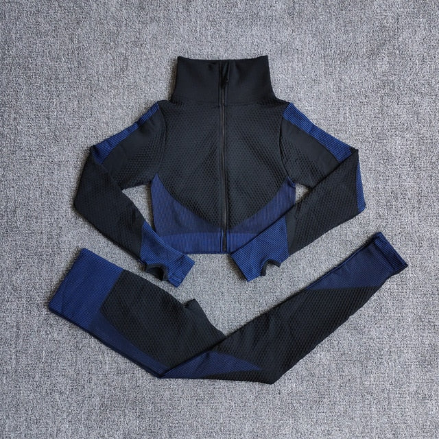 Your Favorite Workout Suit - Seamless Fitness Sets Longsleeve